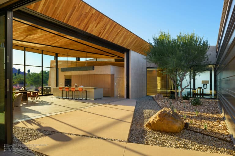 Desert Star Construction heritage — a completed luxury estate at dusk